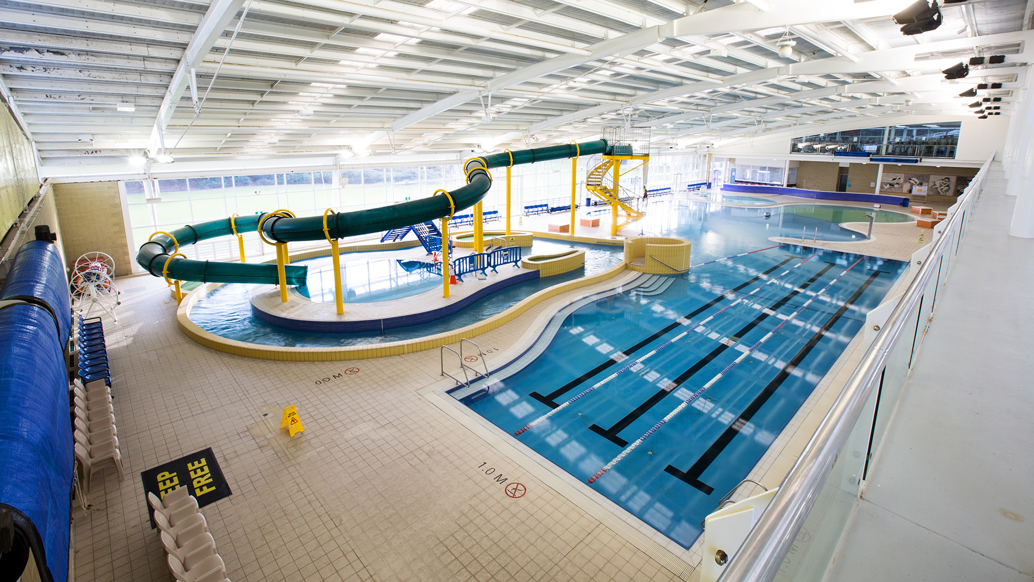 Waterslide and family leisure pool